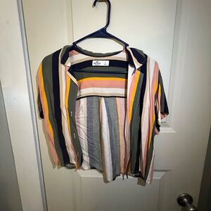 Hollister Boxy Crop Button Down Shirt